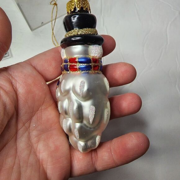 Designers studio hand crafted glass Christmas ornament snowman vintage - Picture 4 of 7